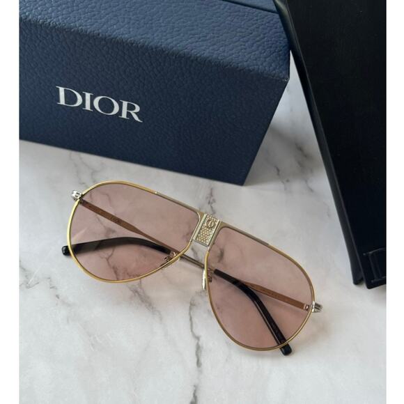 NEW Dior DiorIce AU Aviator Sunglasses in Crystal Pink - Picture 1 of 8